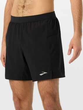 Brooks High Point 7" 2-in-1 Men's Size Large Black Running Shorts Sporty Preppy